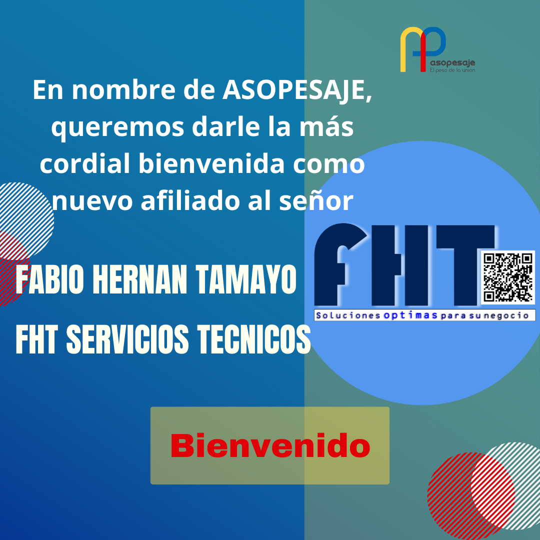 🎉Bienvenida nuevo asociado Fabio Hernan Tamayo - FHT Servicios Tecnicos 🙌 👏
