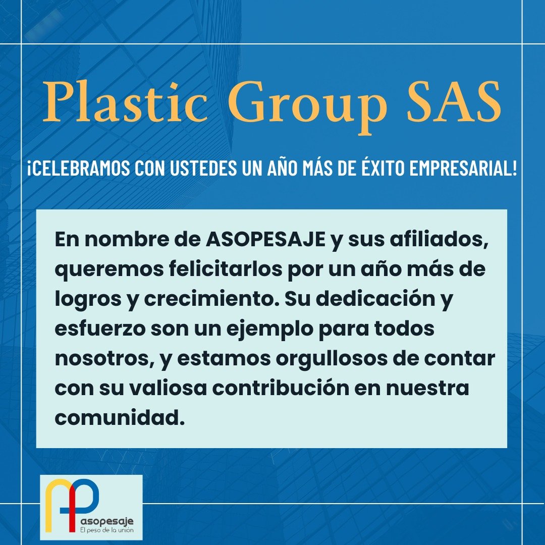 🎉Felicidades PLASTIC GROUP SAS 🙌 👏