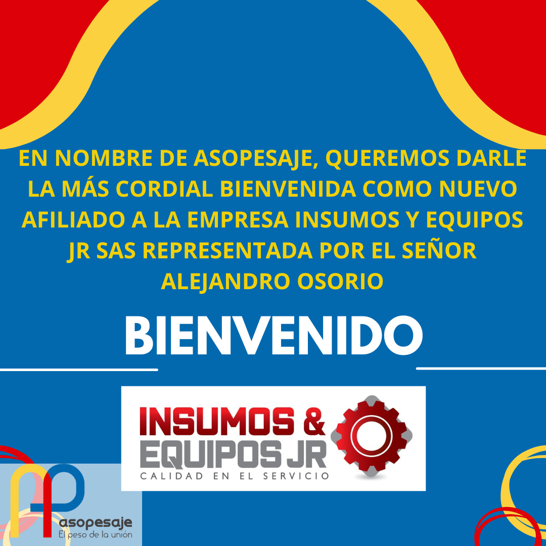 🎉Bienvenida nuevo asociado Insumos Y Equipos JR S.A.S 🙌 👏
